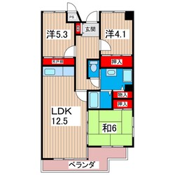 サニーヒル会瀬　２号館の物件間取画像